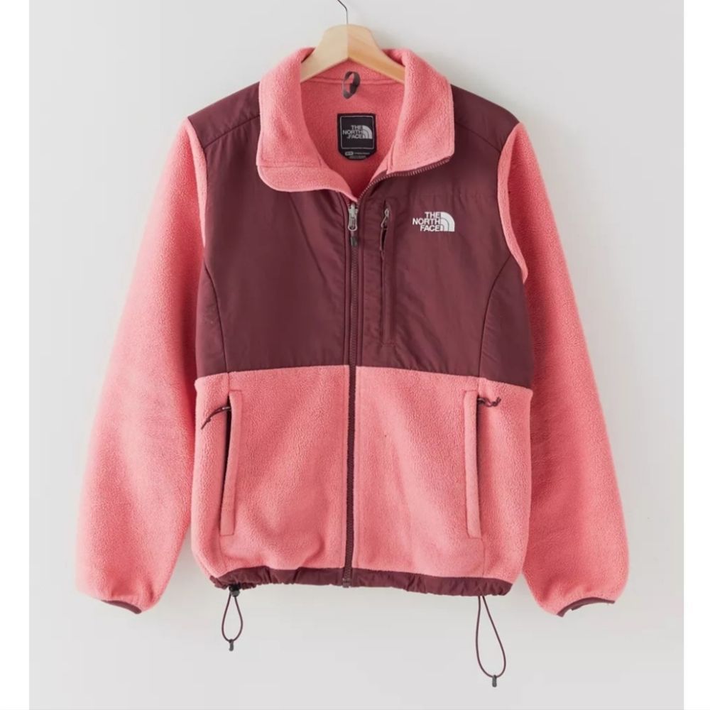 North Face Pink Burgundy Zip-Up Fleece Jacket